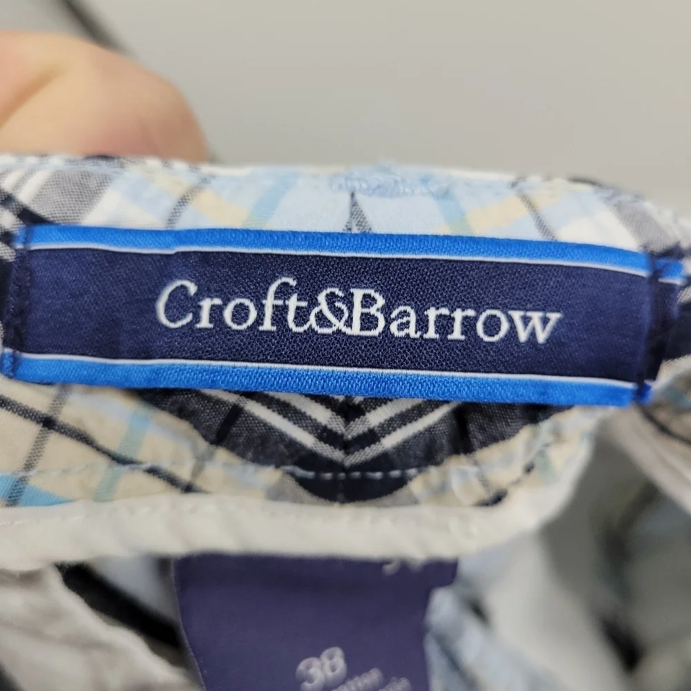 Croft&Barrow Mens 100% Cotton‎ Chino Plaid Shorts Size 38